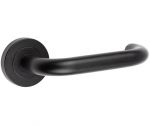 Smooth As Silk Nero Stainless Steel Door Handles on Round Rose (JMB13)